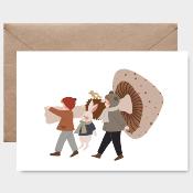 Carte postale avec enveloppe - Champignon gant