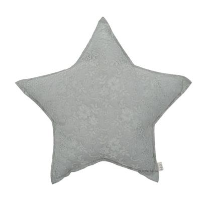 Coussin étoile dentelle N74 - gris clair / silver grey S019