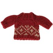 Pull jacquard en tricot souris tenue ski maileg / Rouge - maman