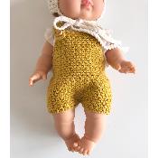 Combinaison crochet Poupe Gordi minikane - jaune tournesol