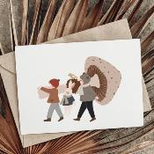 Carte postale avec enveloppe - Champignon géant