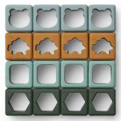 16 Cubes / blocs de construction Loren - Green multi mix