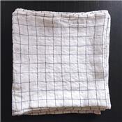 6 serviettes de table 45 x 45 linge particulier - carreaux blanc / marine 