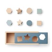 Boîte à formes puzzle en bois Midas - Geometric Whale blue multi mix