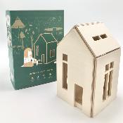 Maison de poupée en bois avec magnets Babai taille M - Naturel 