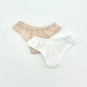 Mini Duo - culottes lingerie plumetis blanc / rose