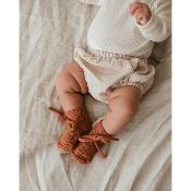 Chaussons Booties tricot - brique