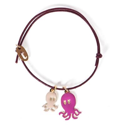 Bracelet Octopus - ivoire / fushia