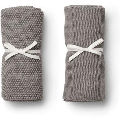 2 mini serviettes Liewood ou couvertures tricot - gris