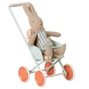 Poussette maileg stroller coral / blue - Micro