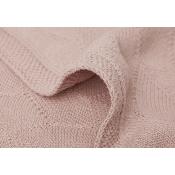 Couverture de berceau tricot bio Shell Knit Jollein - rose Pale Pink