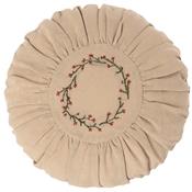 Coussin rond brodé - flower circle