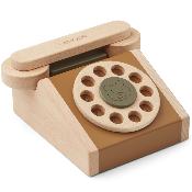 Téléphone rétro jouet en bois - Golden caramel multi mix