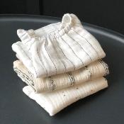 3 Mini robes manches longues - gaze coton / Noir / or