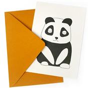 Carte et enveloppe Panda Pomme