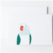 Carte double avec enveloppe - Perroquet vert miami / avoine