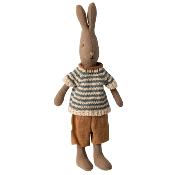 Lapin maileg Rabbit Brown pantalon et pull rayé - Taille 1 (mini)