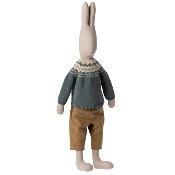 Lapin maileg Rabbit pantalon et pull jacquard - Taille 5 (mega)