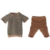 Lapin maileg Rabbit pull tricot et pantalon lin - Taille 4 (maxi)
