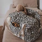 Sac à langer ou sac week-end Raphaël - léopard graou grège naturel