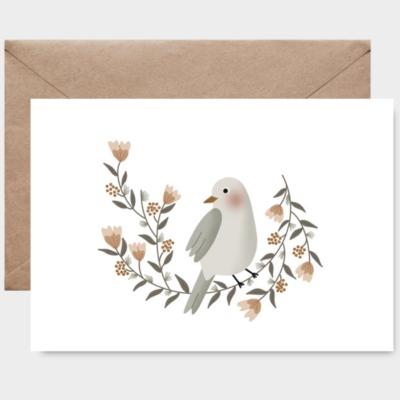 Carte postale avec enveloppe - La couronne de l'oiseau