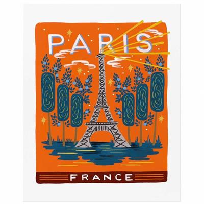 Affiche illustrée / Poster 28 x 35 cm - Bon voyage Paris