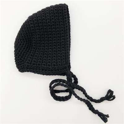 Beguin rond tricot crochet minikane - noir