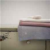 Couverture tricot - gris clair