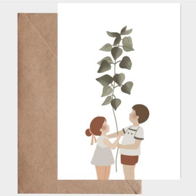 Carte postale avec enveloppe - La plante géante
