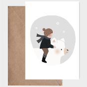 Carte postale avec enveloppe - L'enfant et l'ours
