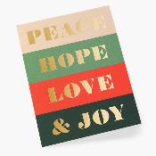 Carte de voeux Noël - Peace and Joy