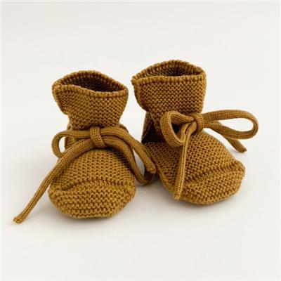 Chaussons Booties tricot - moutarde