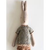 Lapin maileg Rabbit pull tricot et pantalon lin - Taille 4 (maxi)
