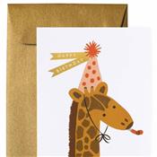 Large carte anniversaire - Girafe