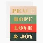 Carte de voeux Noël - Peace and Joy