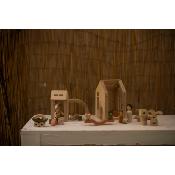 Maison de poupée en bois avec magnets Babai taille L - Naturel 