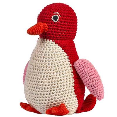 Pingouin crochet BIO - rouge