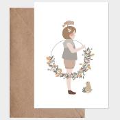 Carte postale avec enveloppe - La petite fille à la couronne