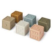 6 petits Cubes / Dés Gloria - Khaki multi mix