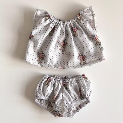 Mini tenue Baby Doll - Blouse et Bloomer / Bouquets