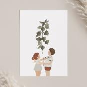Carte postale avec enveloppe - La plante géante
