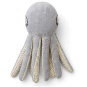 Jouet en tricot - pieuvre octopus gris chiné