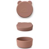 Carrie Silicone Snack Bowl - Mr Bear Dark Rose