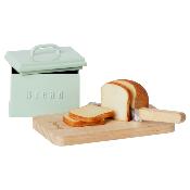 Boîte à pain miniature avec planche à découper et couteau