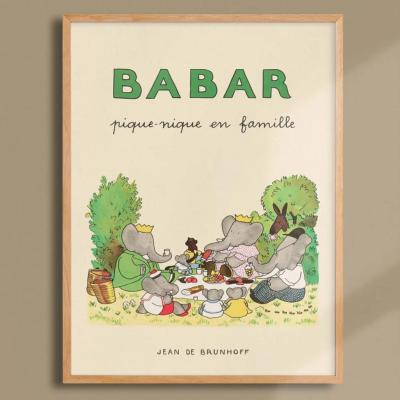 Affiche Poster BABAR - Le pique-nique familial de Babar