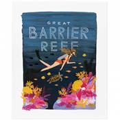 Affiche illustrée / Poster 28 x 35 cm - Barrier Reef