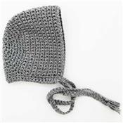 Beguin rond tricot crochet - gris chiné