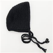 Beguin rond tricot crochet - noir