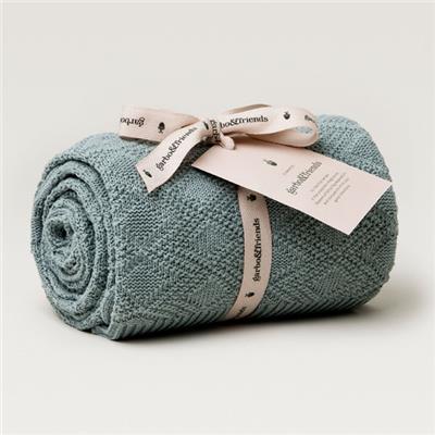 Couverture tricot Ollie - vert tendre