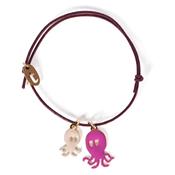 Bracelet Octopus - ivoire / fushia